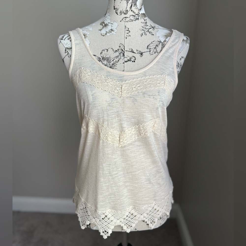 Monteau Y2k Cream Lace Coquette Top